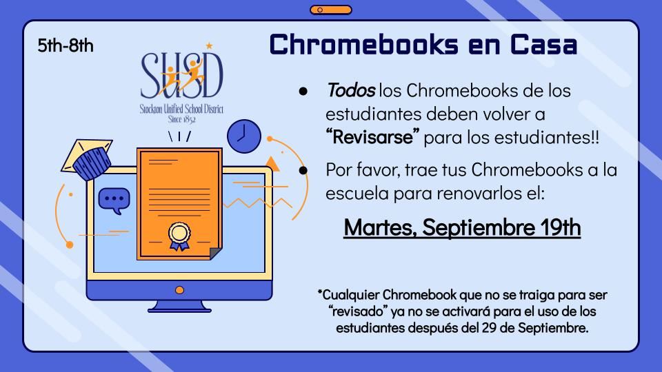  Chromebook Inventory En Casa 5th-8th